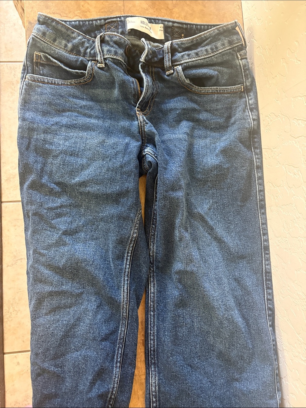 Hollister Dark Blue Wide Leg Lowrise Short Jeans